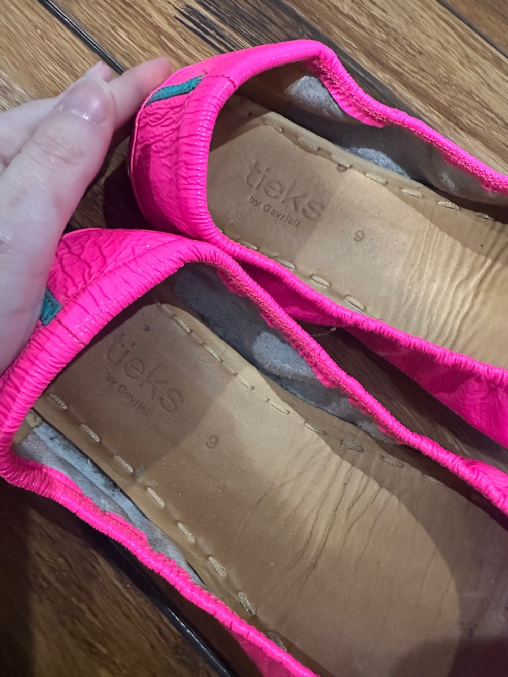 Tieks Hot Pink Leather Ballet Flats sz 9 - Picture 5 of 6